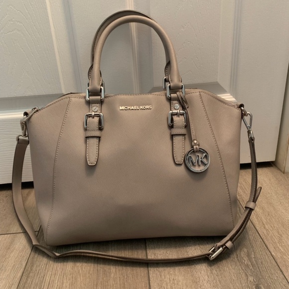 michael michael kors ciara large saffiano leather satchel